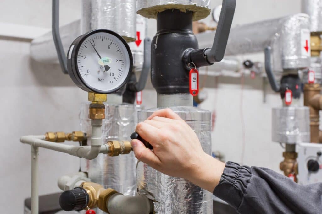 safety check of hot water pressure
