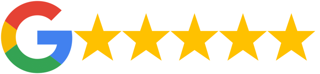 5 star Google review with Google Logo