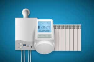 vector of modern electric water heating system